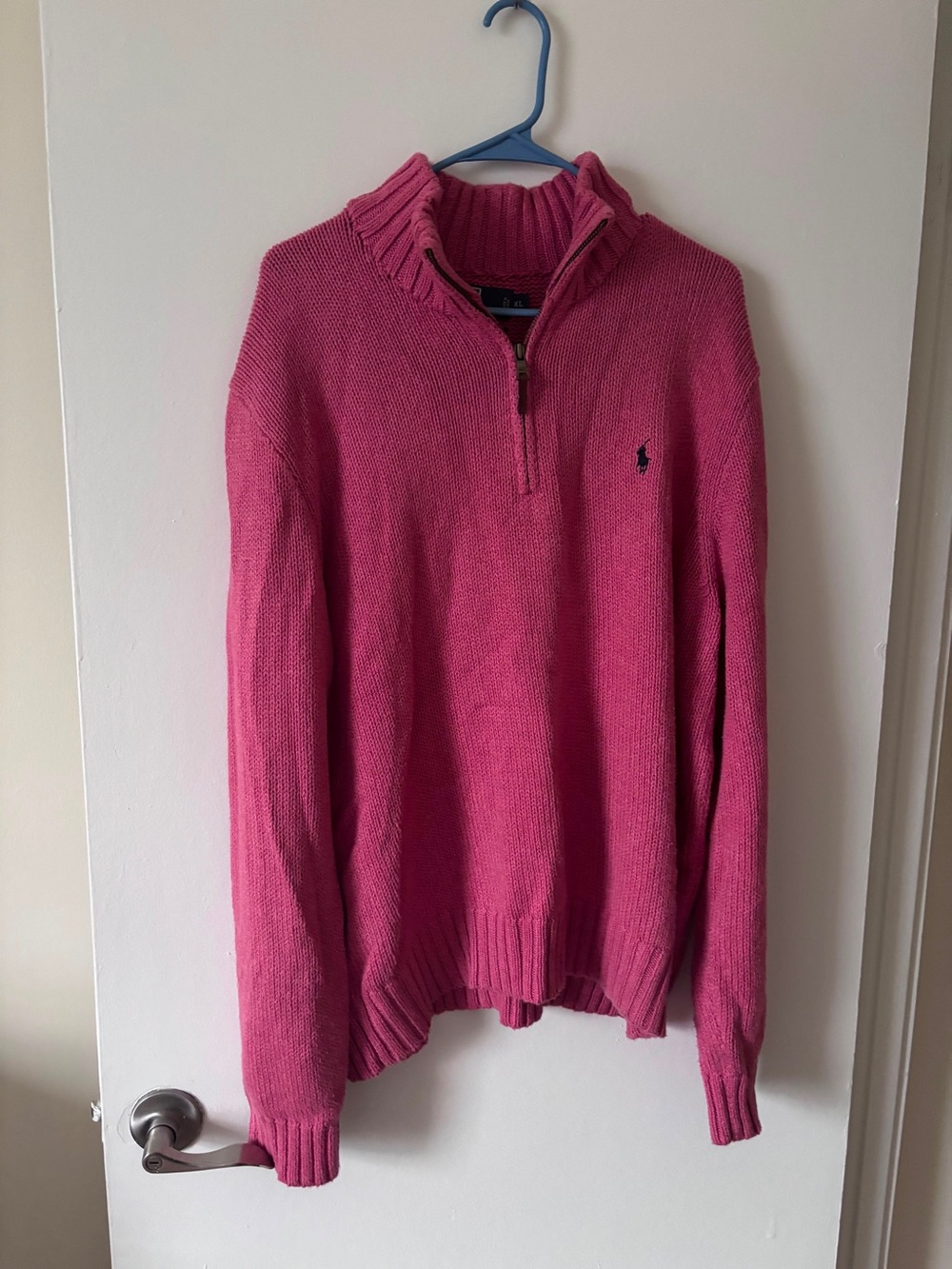 Ralph Lauren Pink Half-Zip Turtleneck Sweater